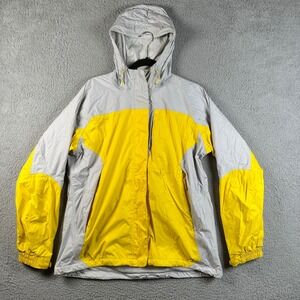 Helly Hansen Helly Tech Rain Jacket Womens L Yellow Gray Colorblock Waterproof